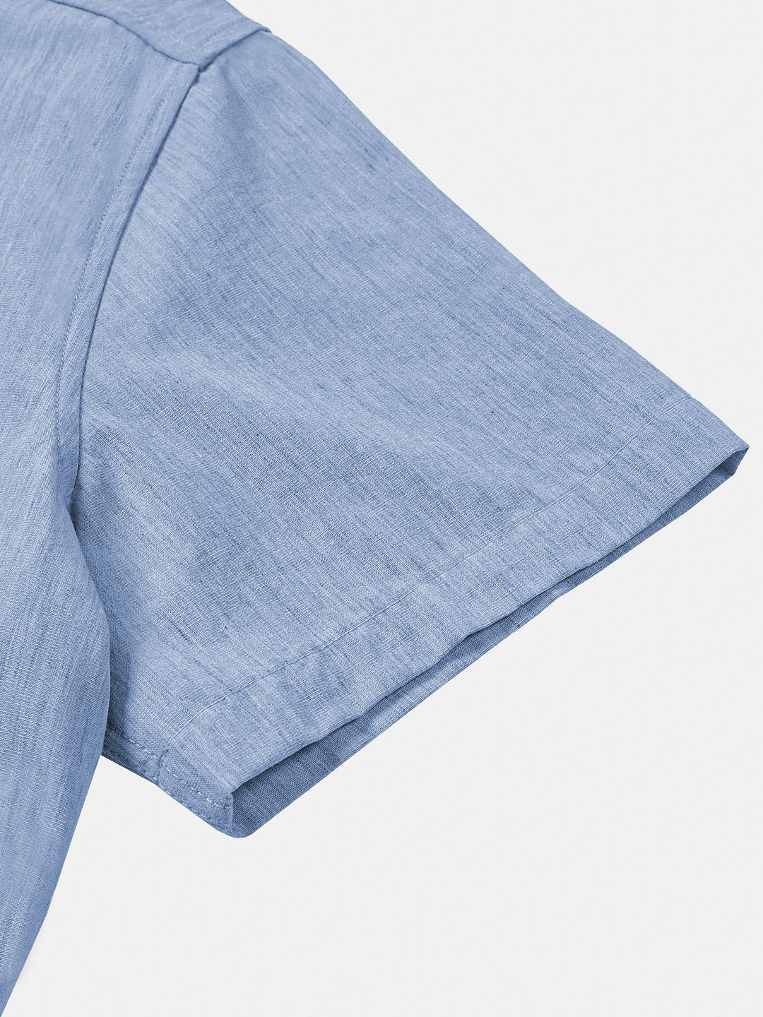Chemise Homme Confort Sport Unie Bleu à Manches Courtes