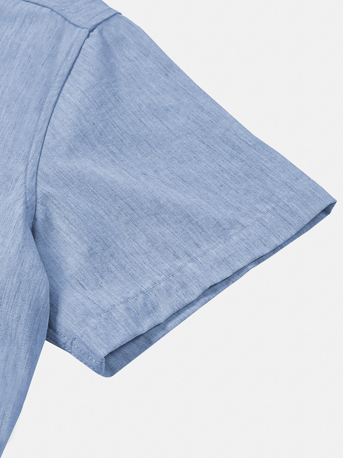 Chemise Homme Confort Sport Unie Bleu à Manches Courtes