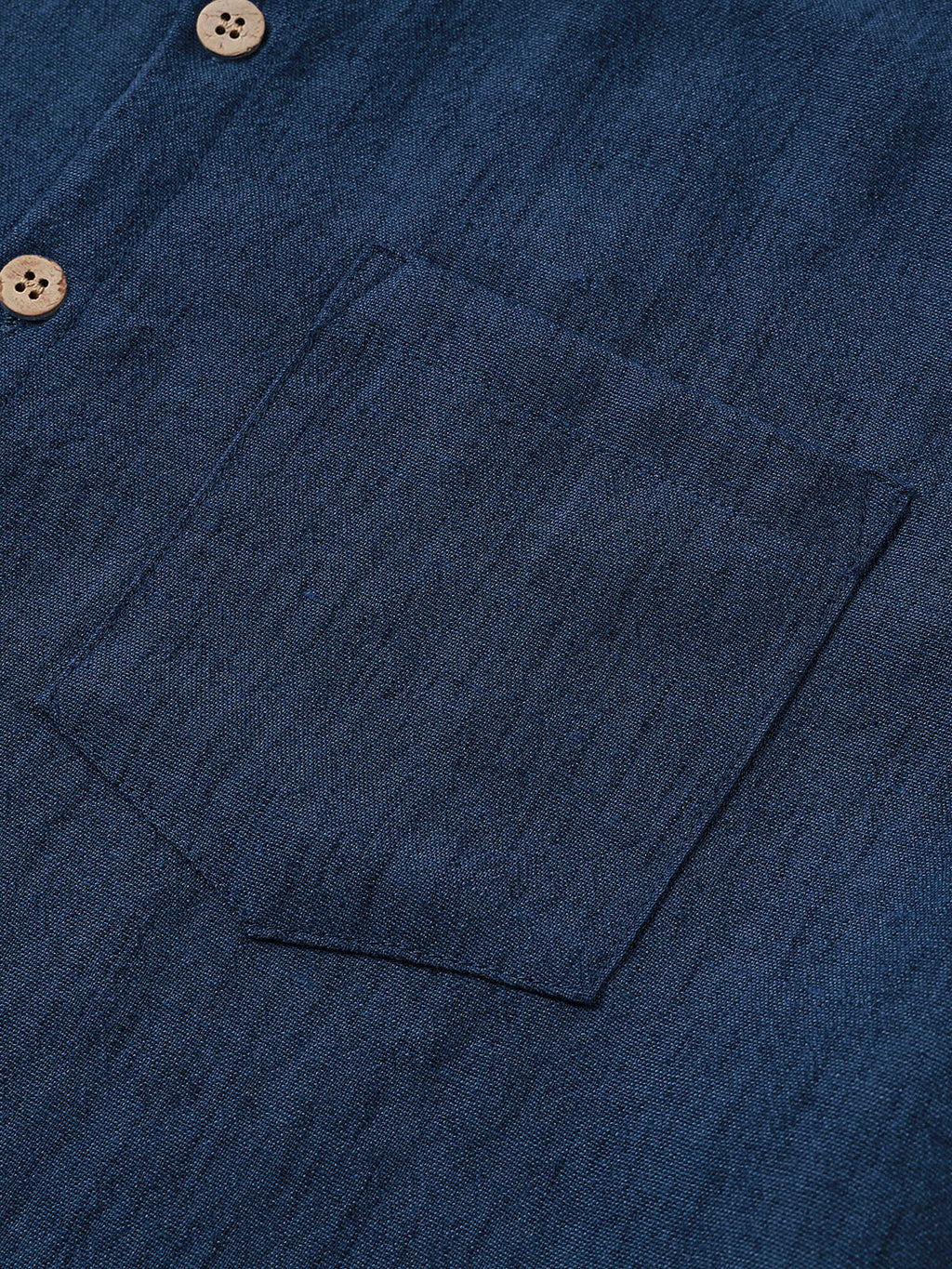 Chemise Homme Unie Col Henley Été Manches Courtes