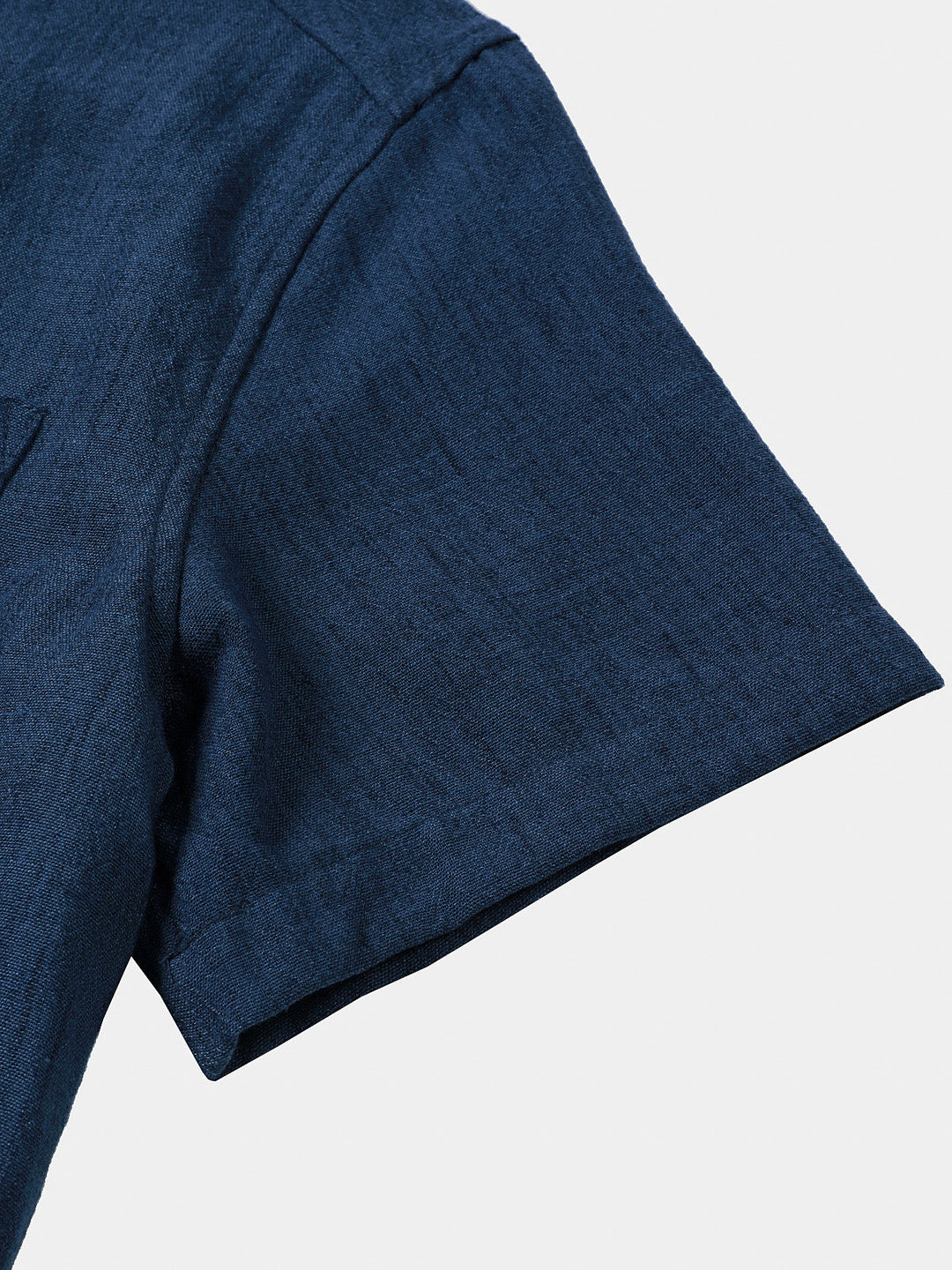 Chemise Homme Unie Col Henley Été Manches Courtes