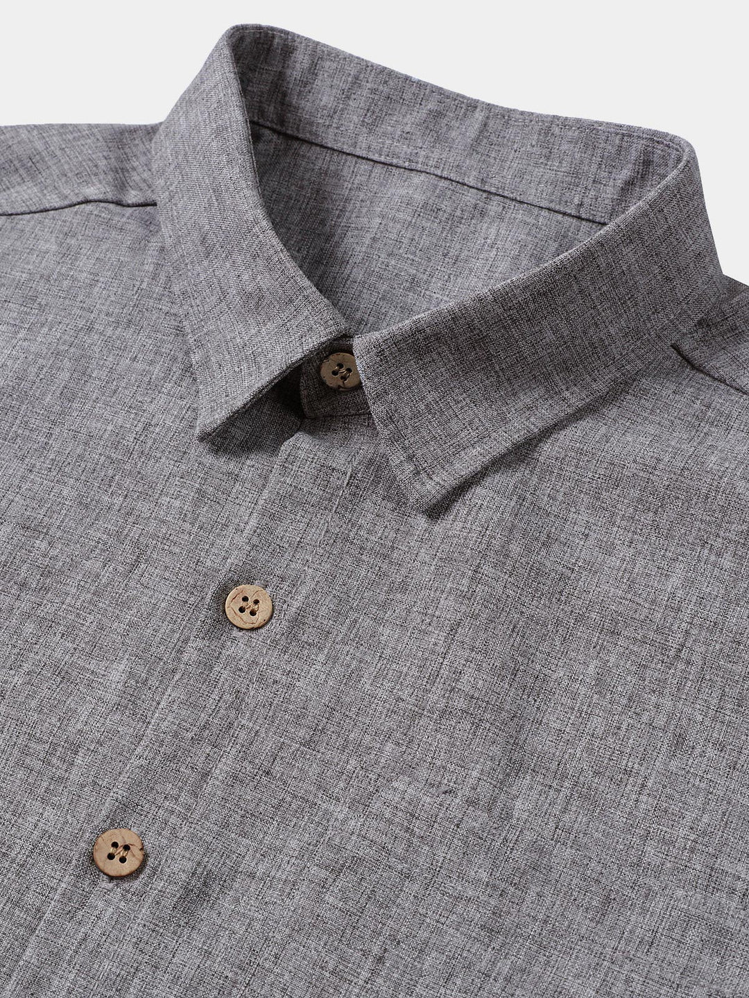 Chemise Homme Unie Boutonnée Décontractée Manches Courtes