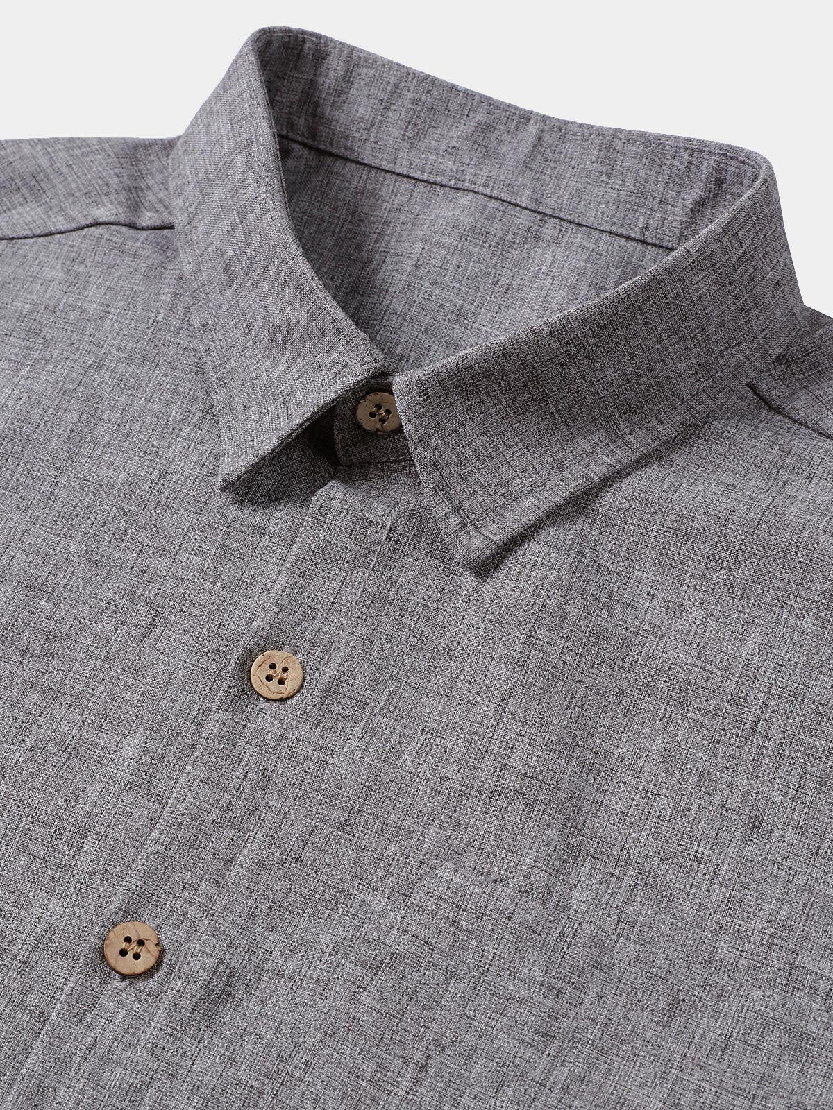 Chemise Homme Unie Boutonnée Décontractée Manches Courtes