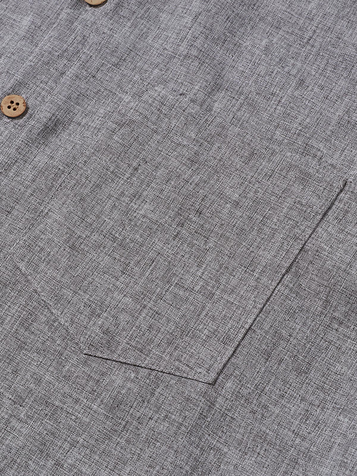 Chemise Homme Unie Boutonnée Décontractée Manches Courtes