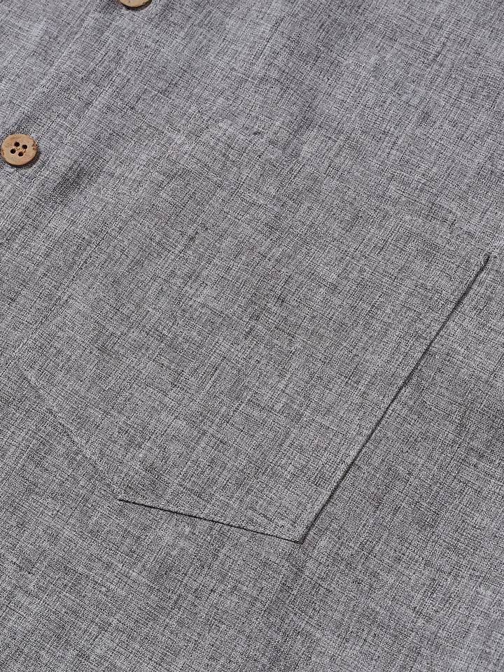 Chemise Homme Unie Boutonnée Décontractée Manches Courtes