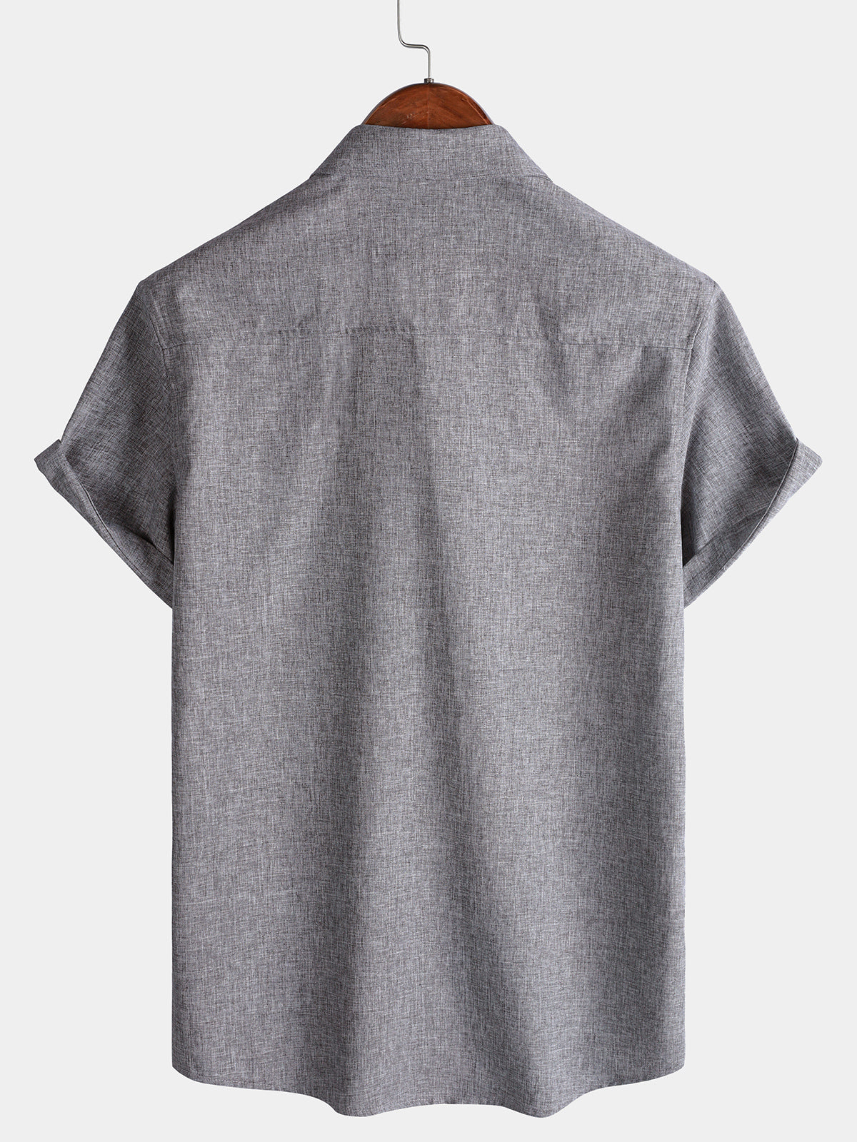 Chemise Homme Unie Boutonnée Décontractée Manches Courtes