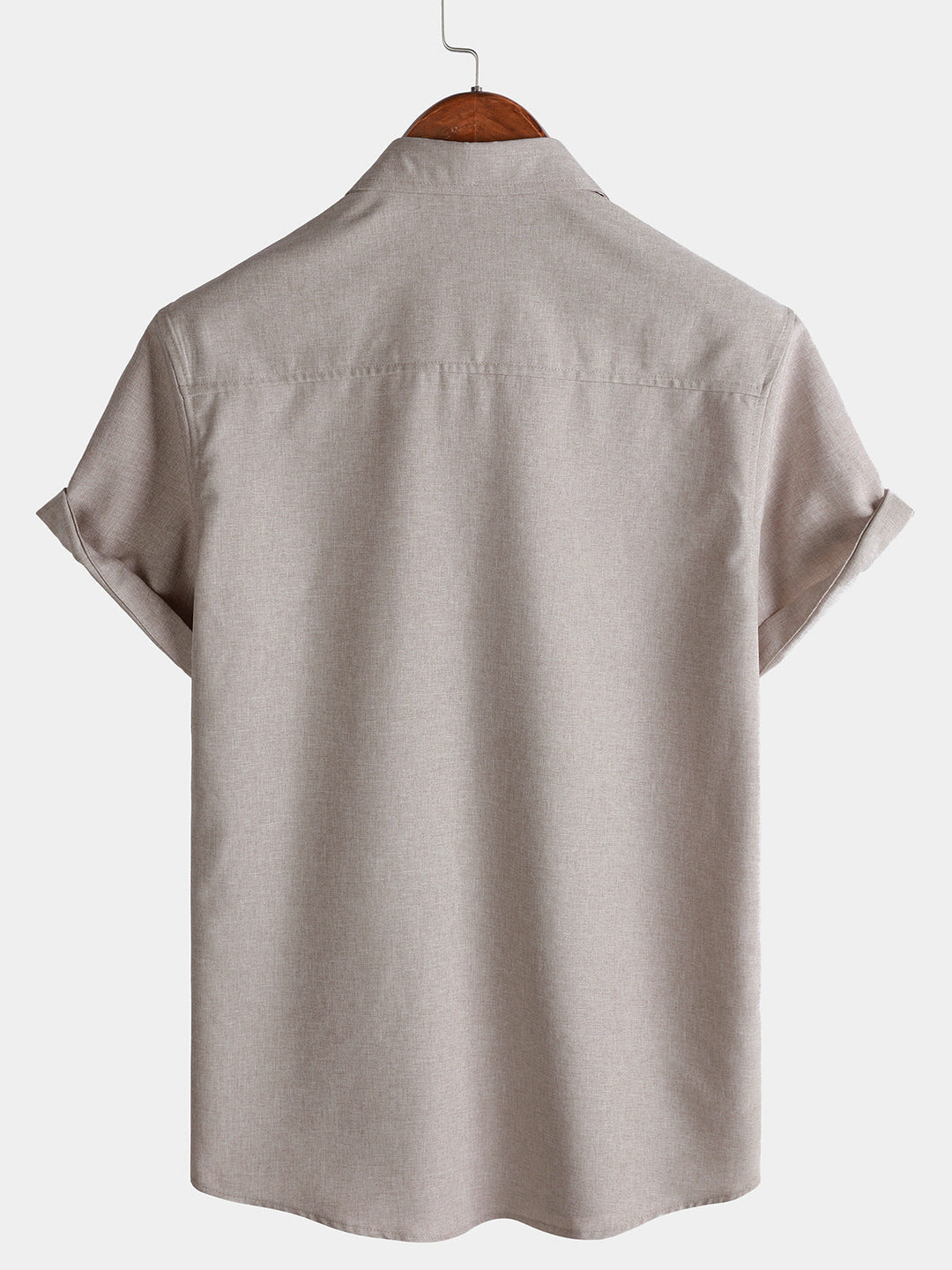 Chemise Homme Unie Boutonnée Décontractée Manches Courtes