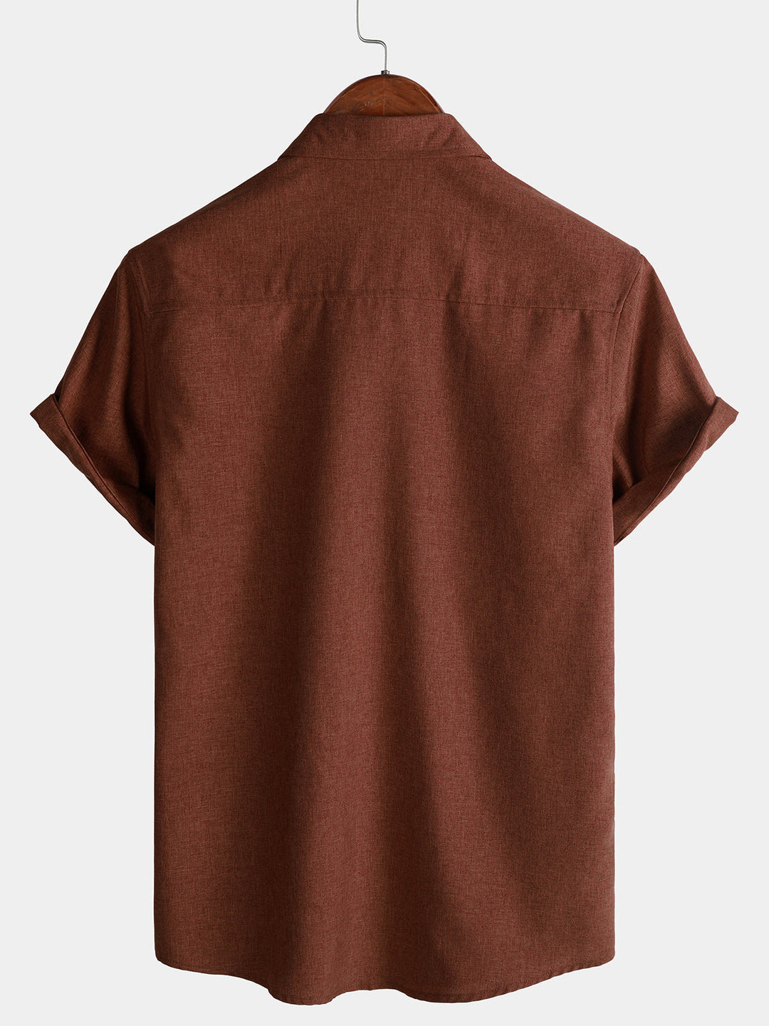 Chemise Homme Unie Boutonnée Décontractée Manches Courtes