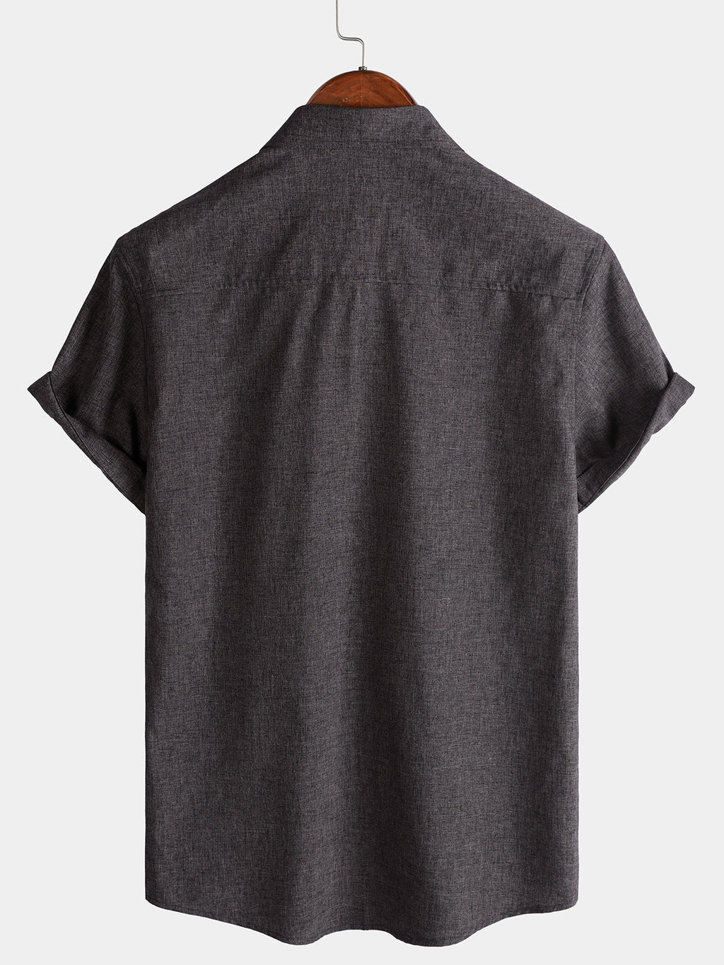 Chemise Homme Unie Boutonnée Décontractée Manches Courtes