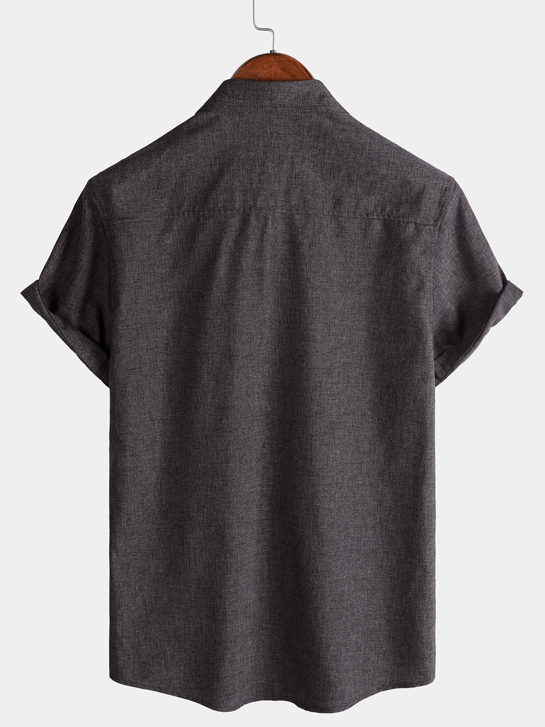 Chemise Homme Unie Boutonnée Décontractée Manches Courtes