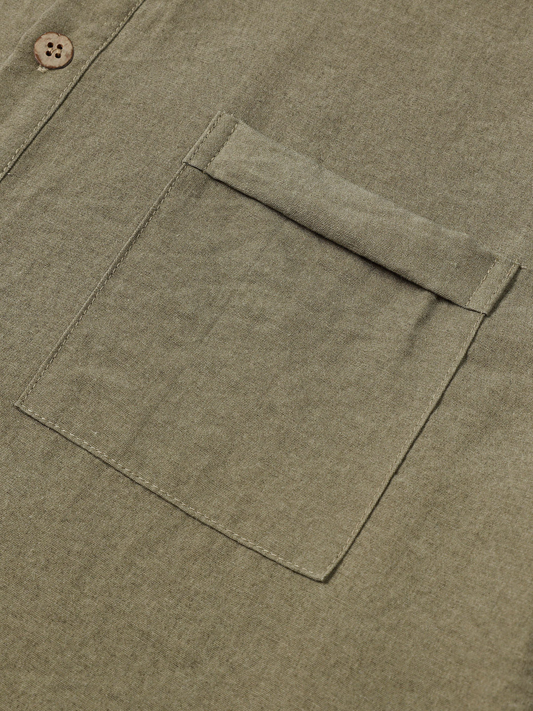 Chemise Homme Unie Col Mao Patte Courte Manches Courtes