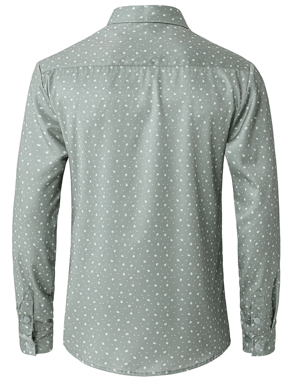 Chemise à manches longues verte décontractée à imprimé pour homme