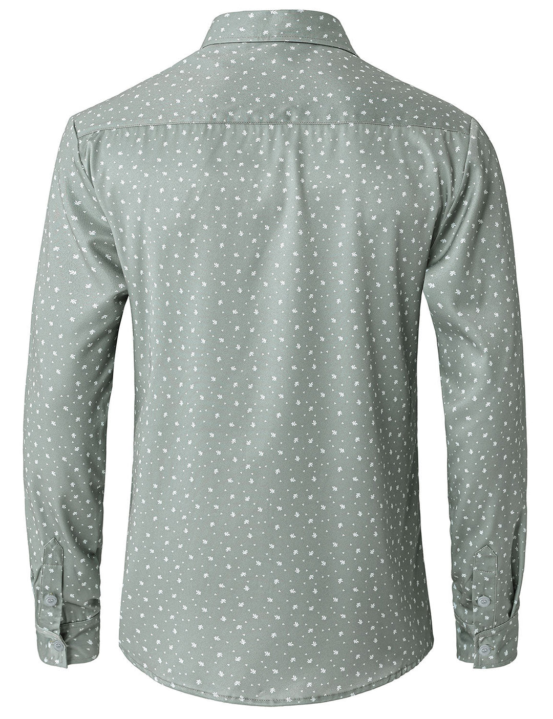 Chemise à manches longues verte décontractée à imprimé pour homme