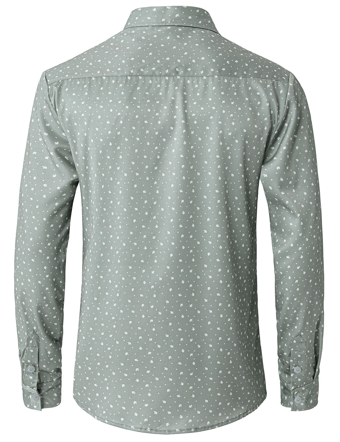 Chemise à manches longues verte décontractée à imprimé pour homme