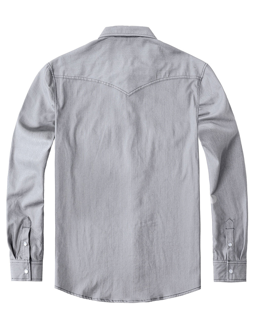 Chemise à manches longues en denim style cowboy pour homme avec boutons-pression nacrés
