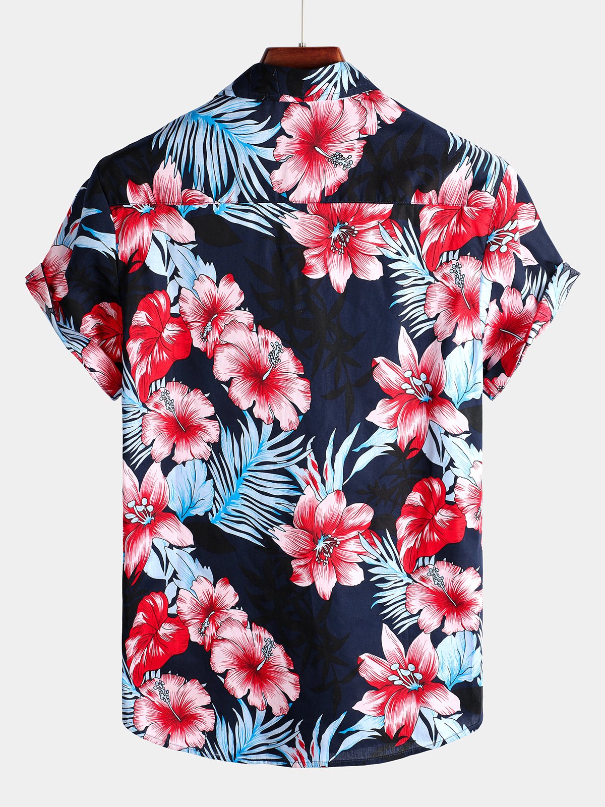 Chemise en coton hawaïen tropical à fleurs