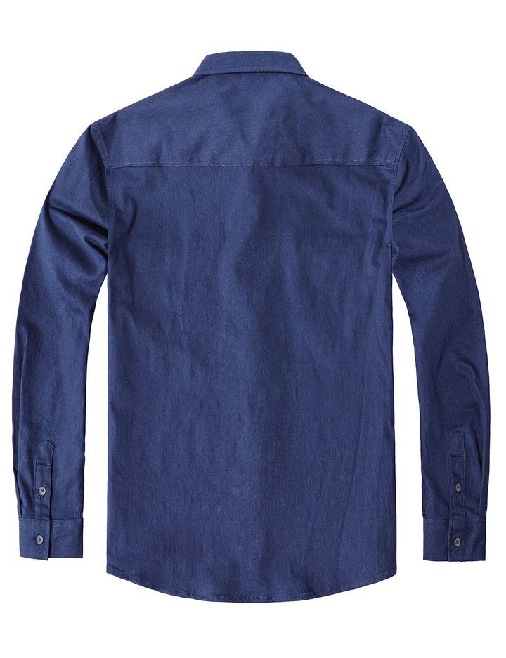 Chemise boutonnée à manches longues en jean pour homme
