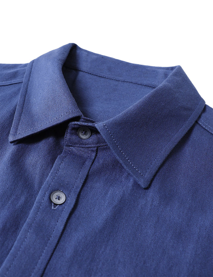 Chemise boutonnée à manches longues en jean pour homme