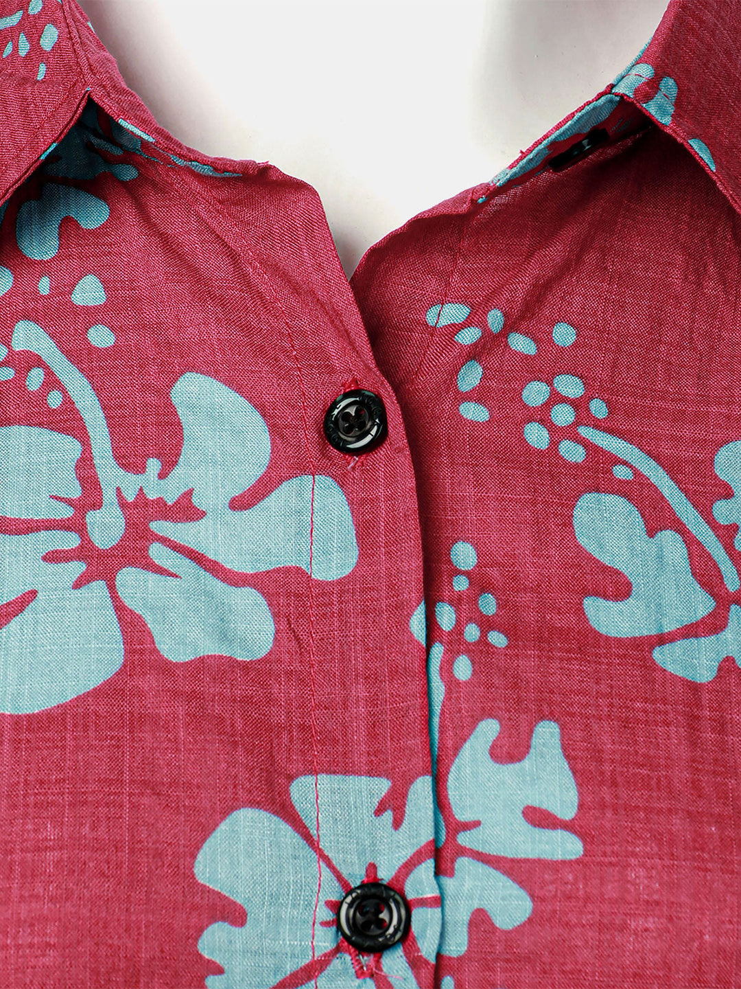 Chemisier à imprimé floral pour femme Chemise hawaïenne à manches courtes en coton pour l&