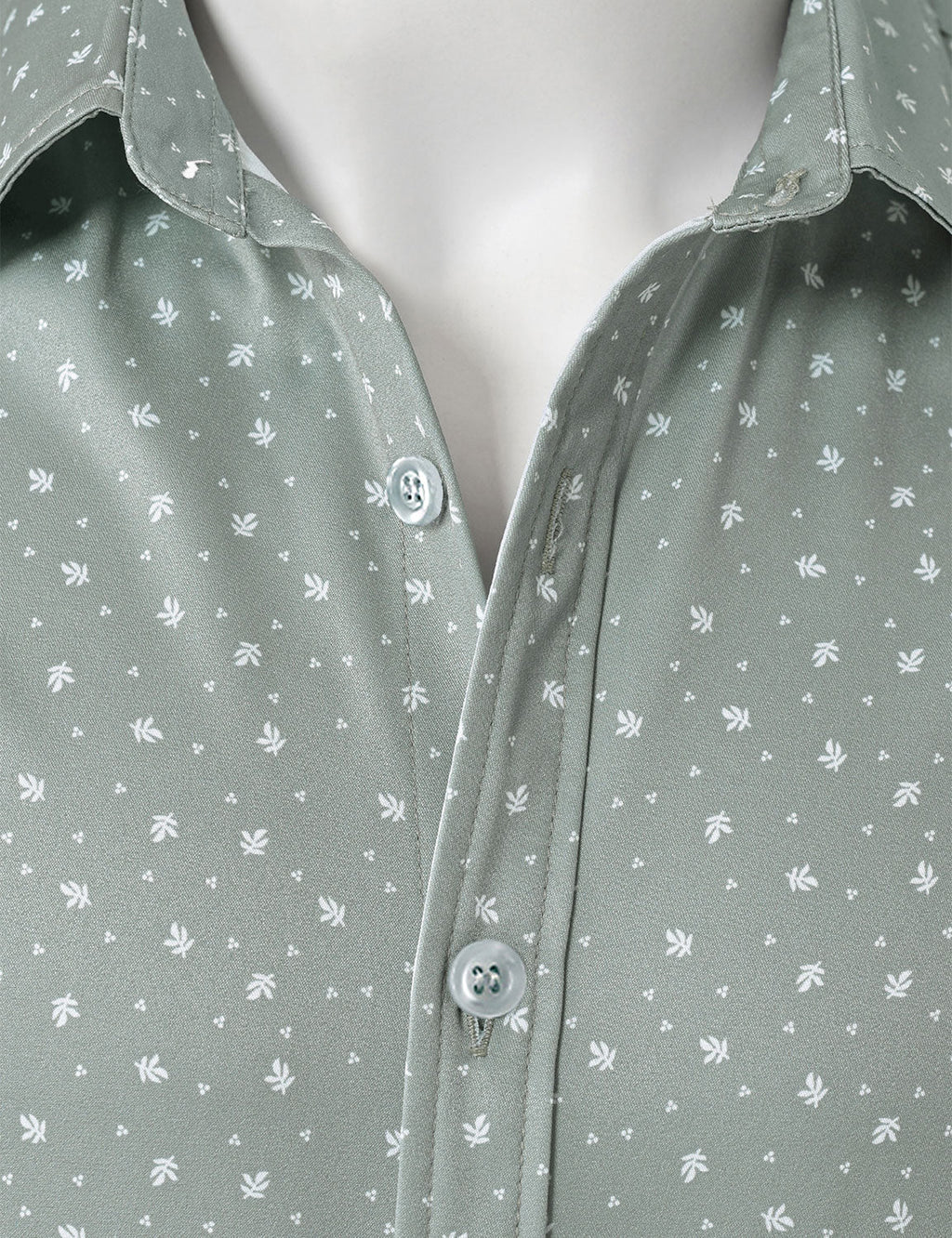 Chemise à manches longues verte décontractée à imprimé pour homme