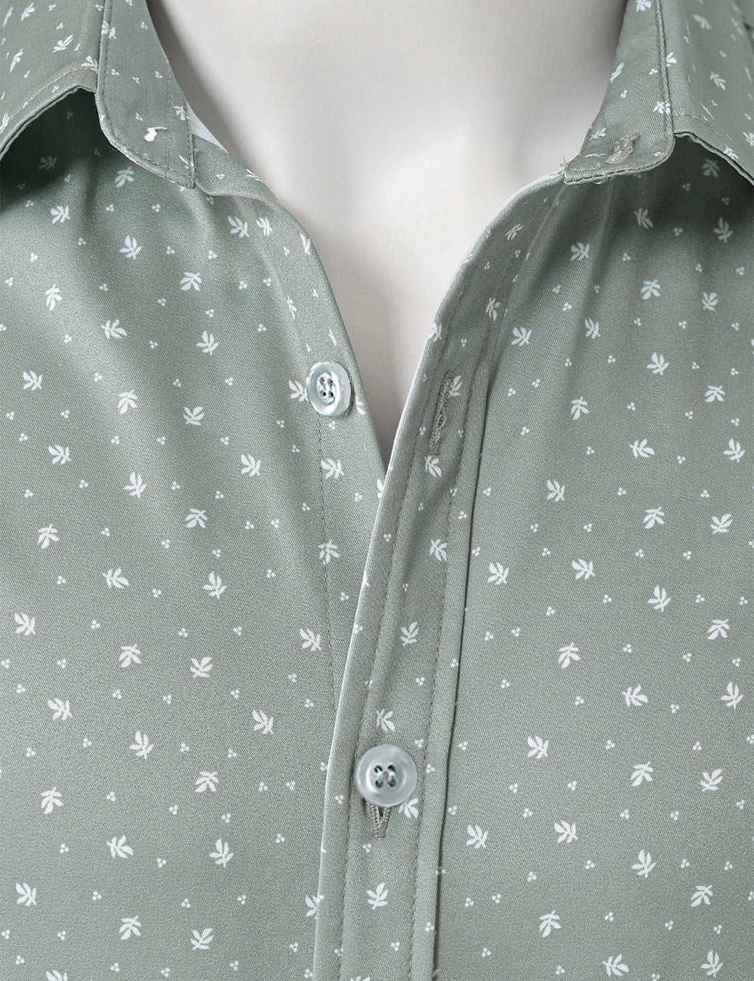 Chemise à manches longues verte décontractée à imprimé pour homme