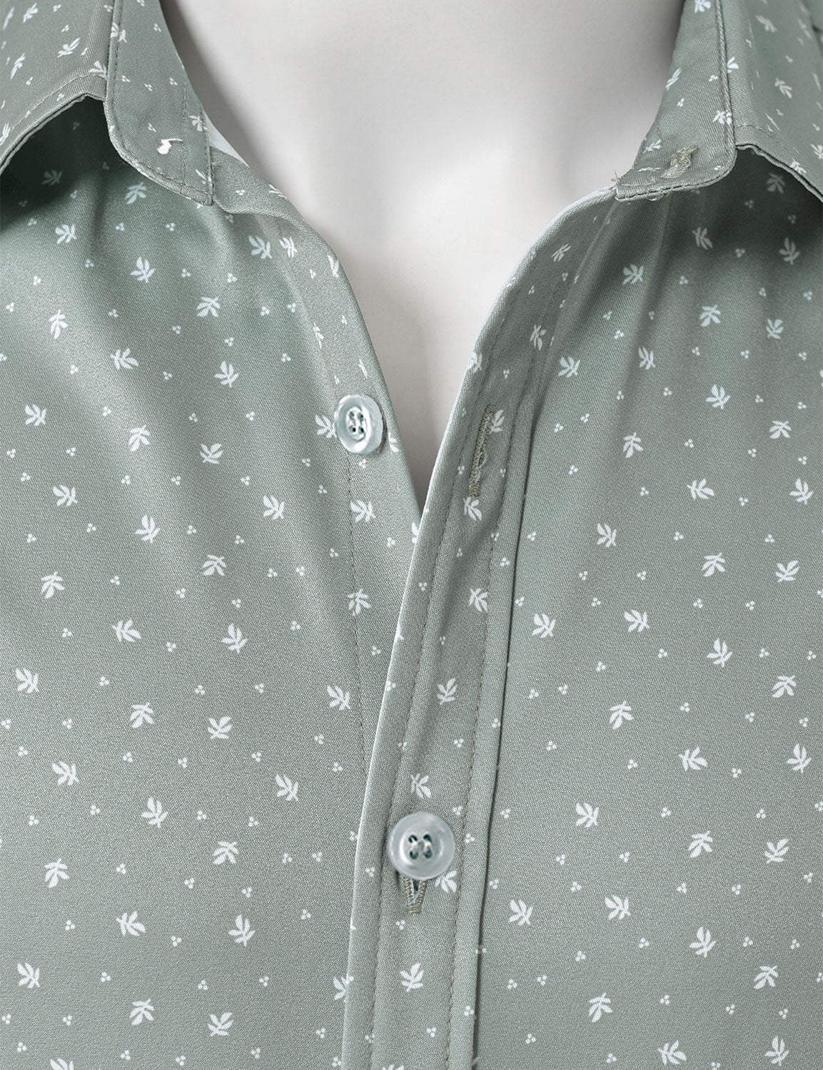 Chemise à manches longues verte décontractée à imprimé pour homme