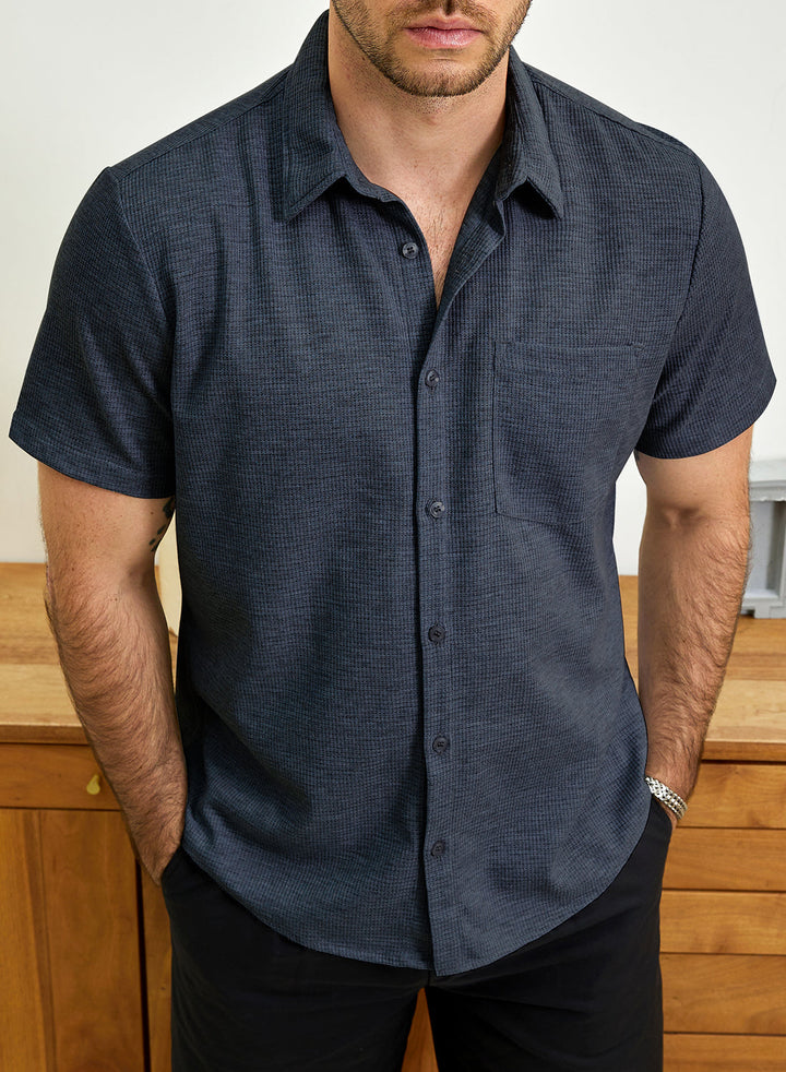 Chemise de plage décontractée à manches courtes pour hommes, coupe ample, boutonnée, été