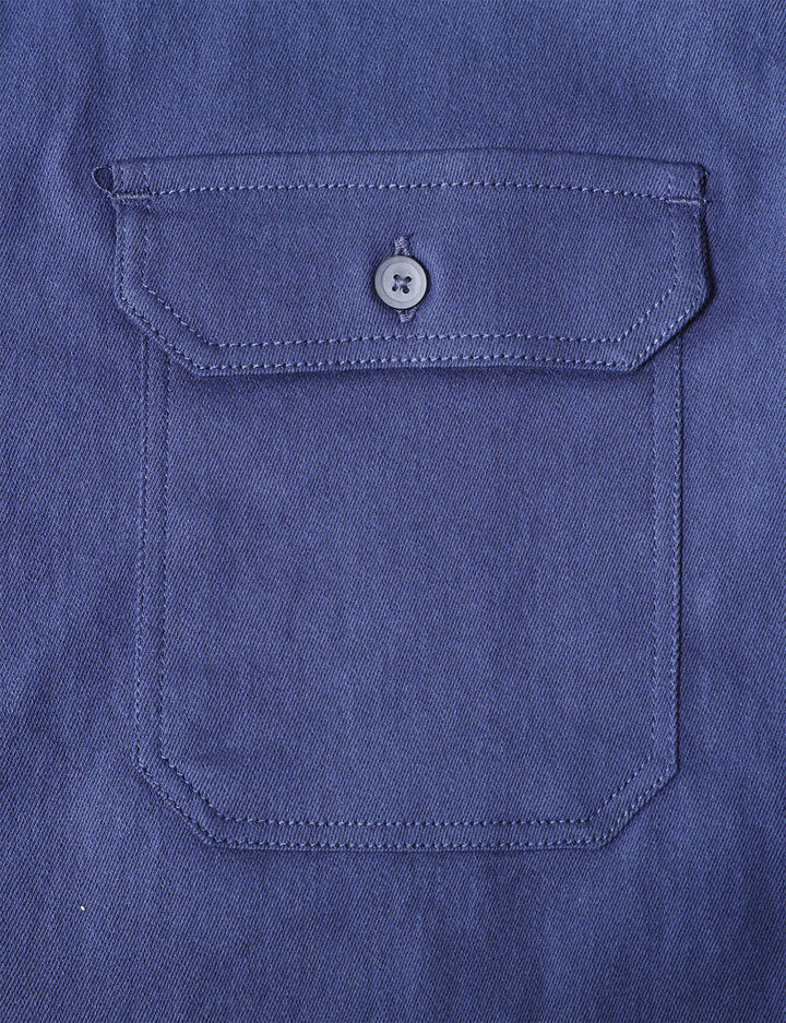 Chemise boutonnée à manches longues en jean pour homme