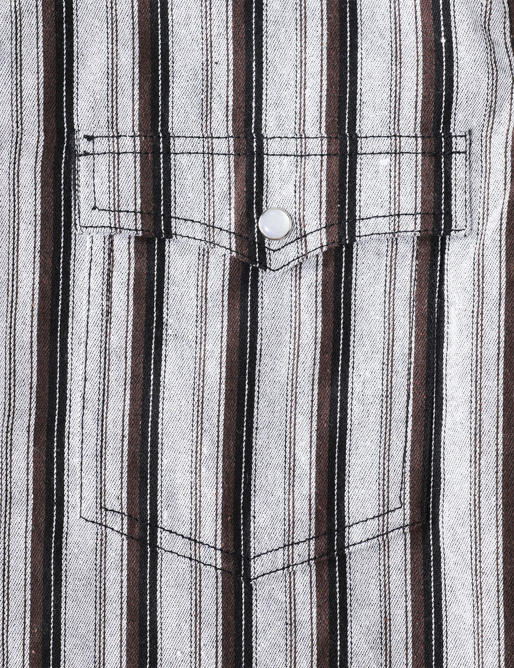 Chemise en jean décontractée à rayures blanches style western avec boutons-pression nacrés pour homme