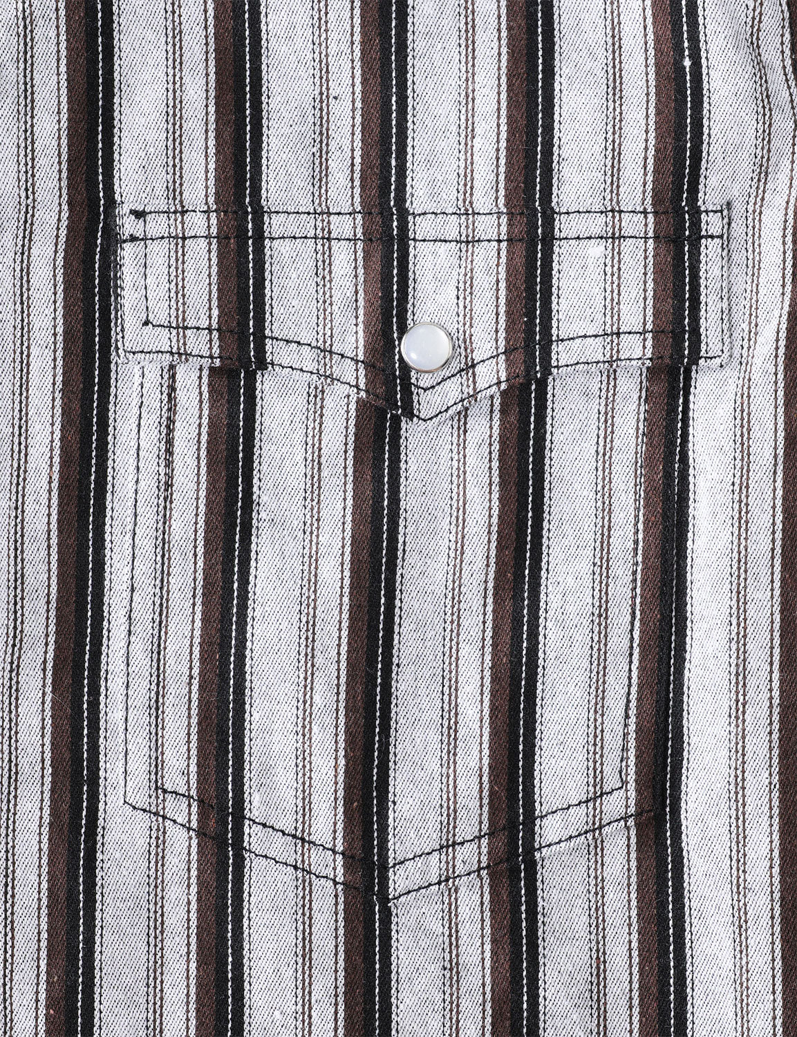 Chemise en jean décontractée à rayures blanches style western avec boutons-pression nacrés pour homme