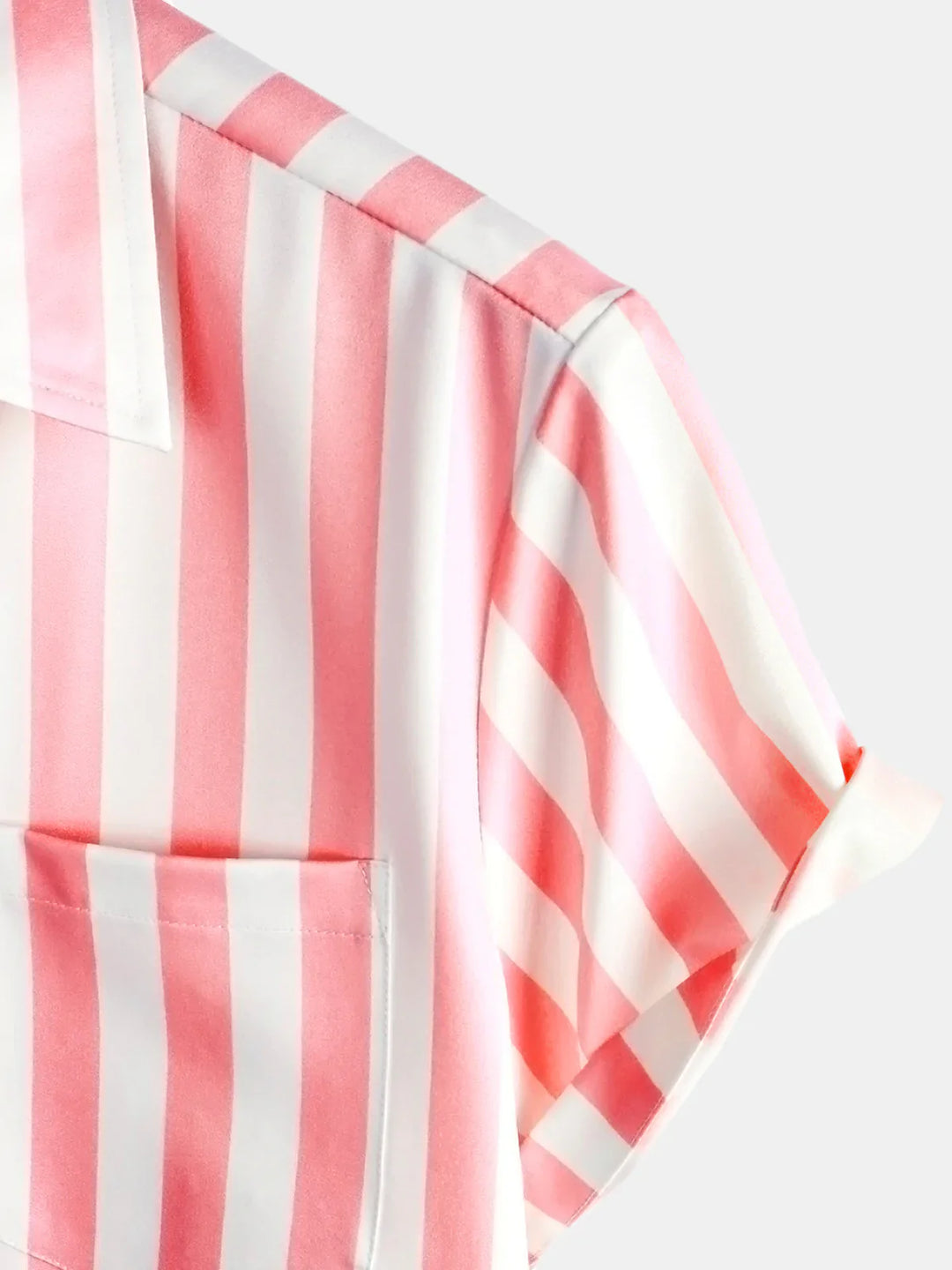 Chemise hawaïenne à manches courtes Aloha à imprimé palmier rose et blanc pour homme