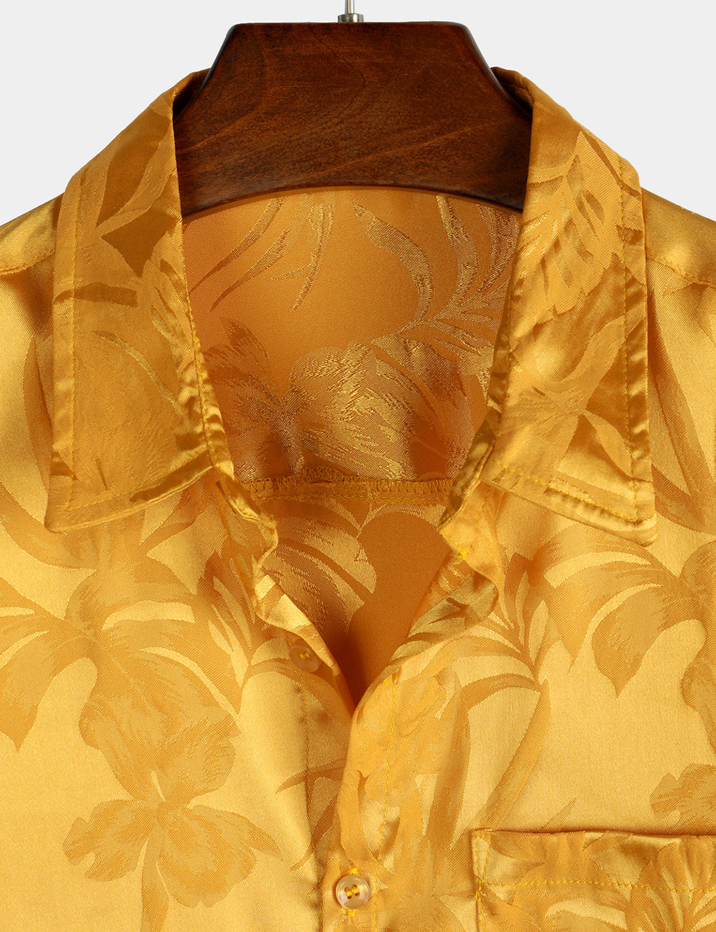 Chemise de Plage Florale à Manches Courtes avec Boutons pour Homme, Jacquard d'Été