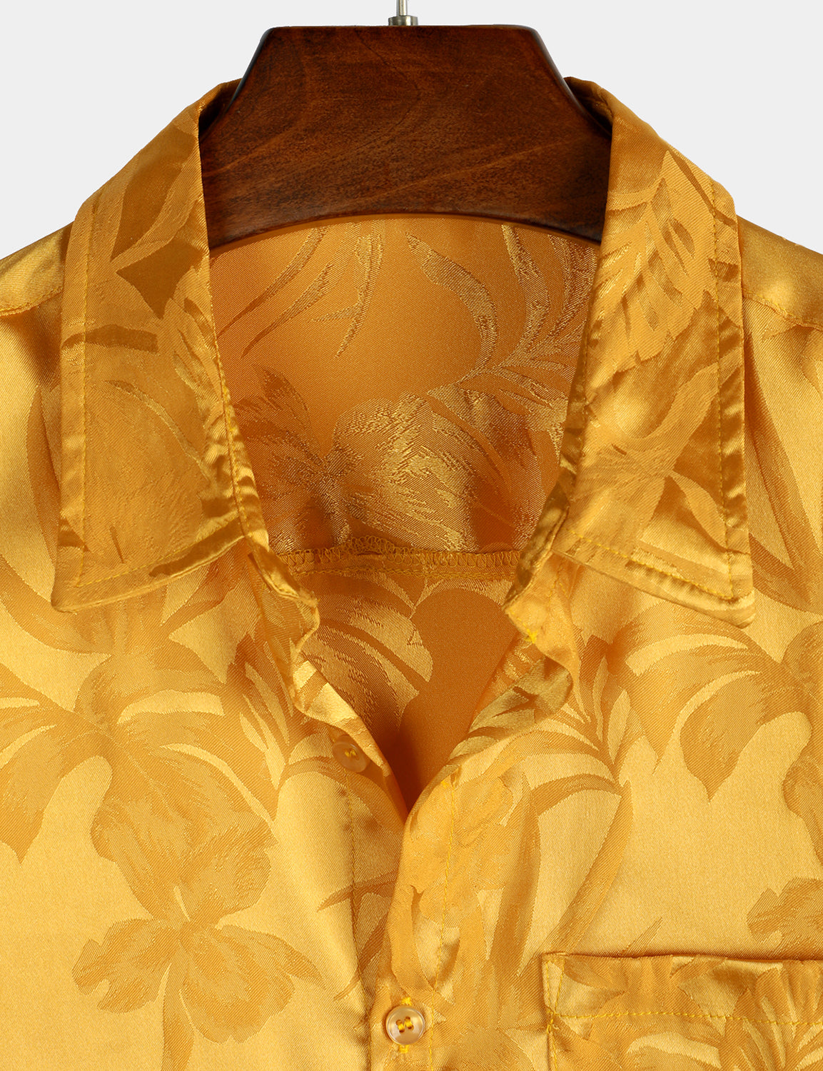 Chemise de Plage Florale à Manches Courtes avec Boutons pour Homme, Jacquard d'Été