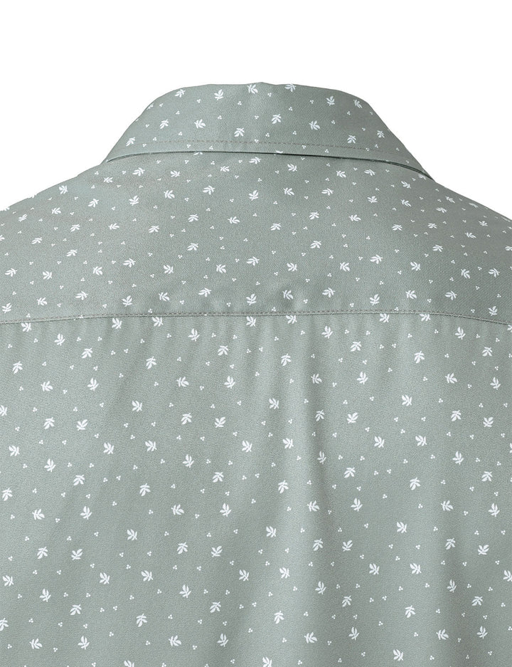 Chemise à manches longues verte décontractée à imprimé pour homme