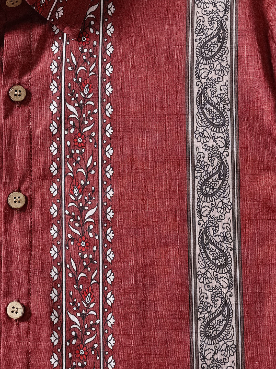 Chemise Hawaïenne Homme Rétro Motif Paisley Rayé Coton Vacances
