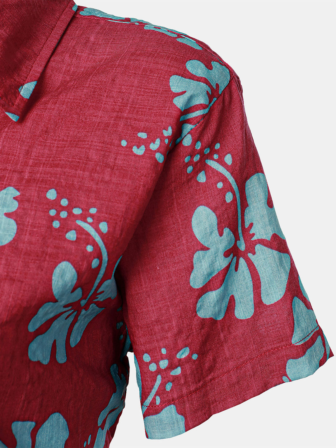 Chemisier à imprimé floral pour femme Chemise hawaïenne à manches courtes en coton pour l&