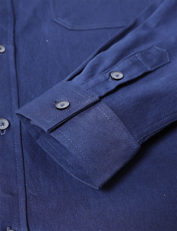 Chemise boutonnée à manches longues en jean pour homme