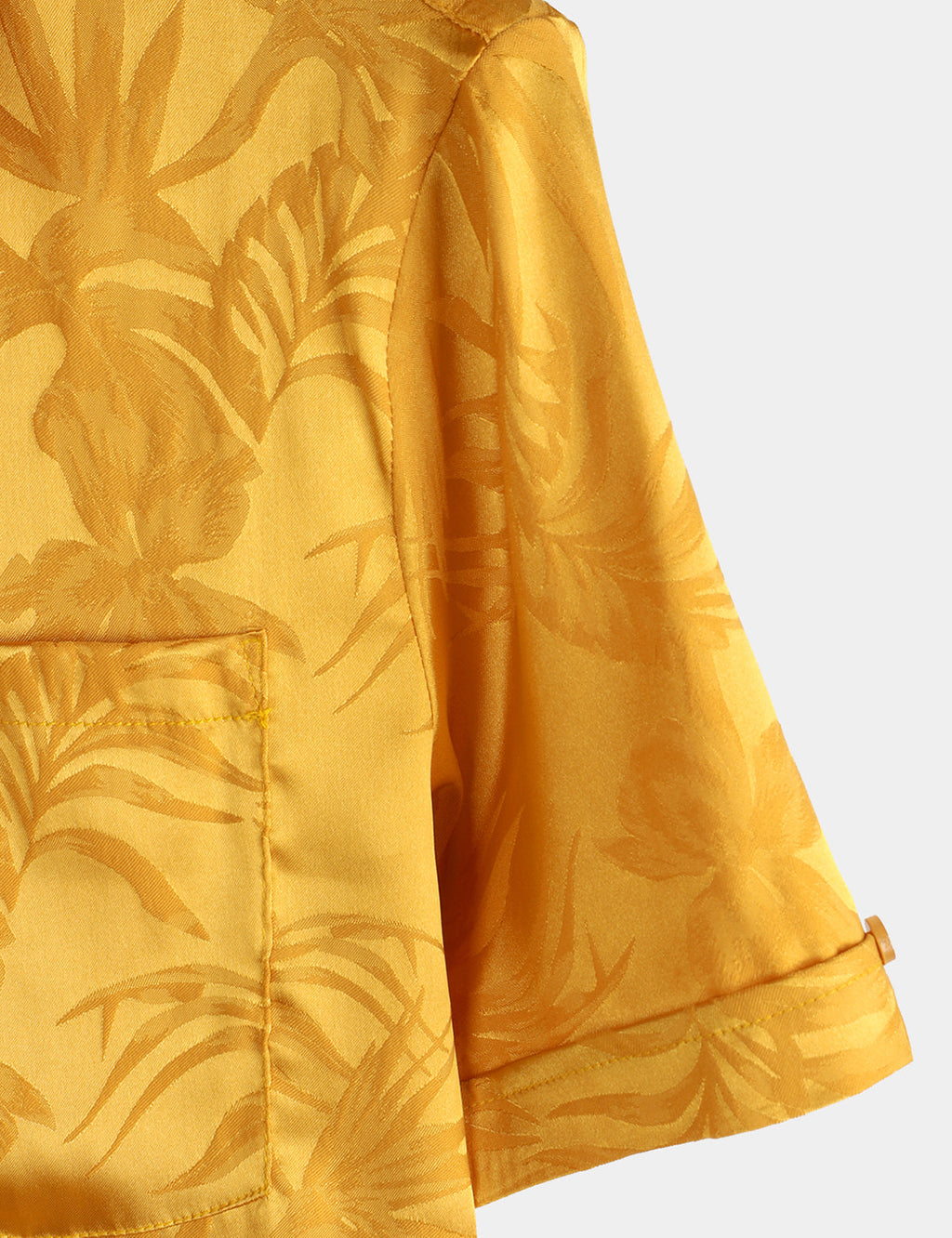 Chemise de Plage Florale à Manches Courtes avec Boutons pour Homme, Jacquard d'Été