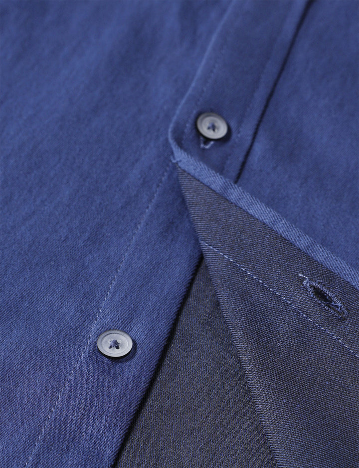 Chemise boutonnée à manches longues en jean pour homme