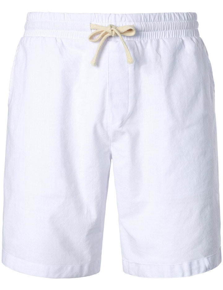 Short décontracté en coton et lin respirant de couleur unie pour hommes