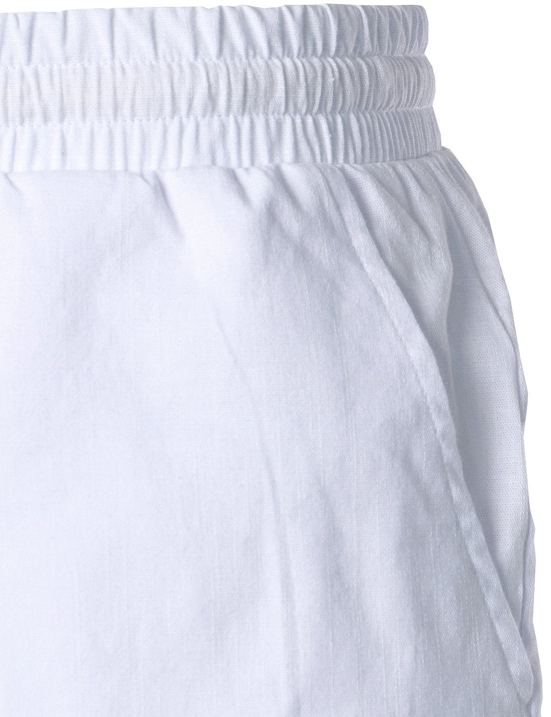 Short décontracté en coton et lin respirant de couleur unie pour hommes