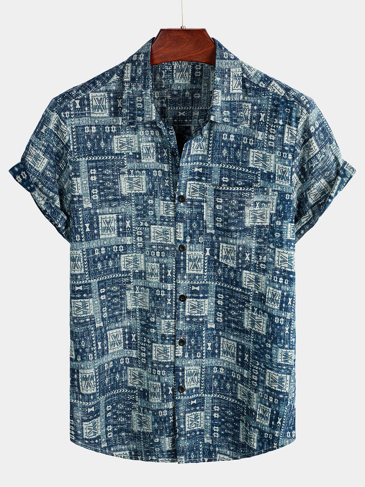 Chemise hawaïenne décontractée à poche pour hommes