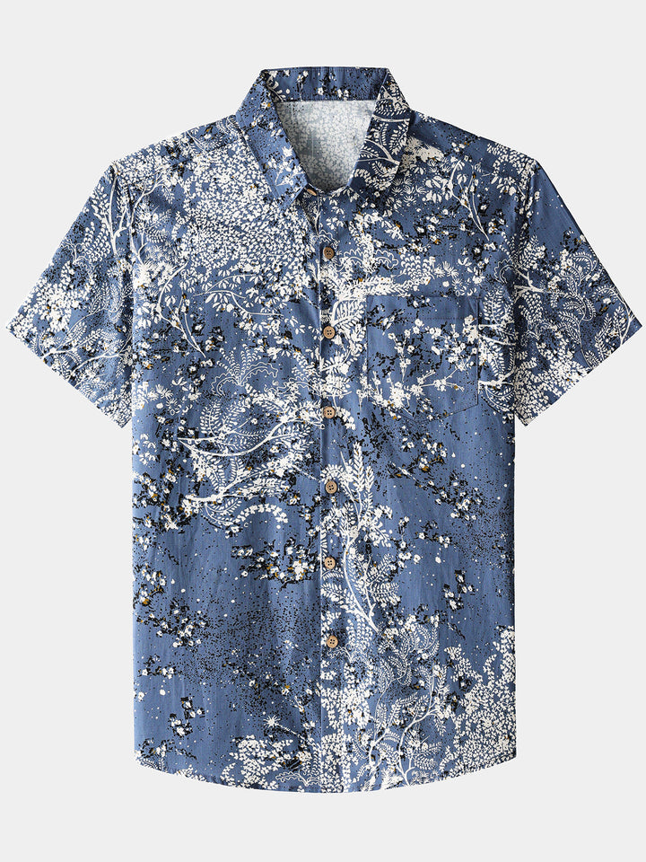 Chemise Homme Florale Artistique Manches Courtes