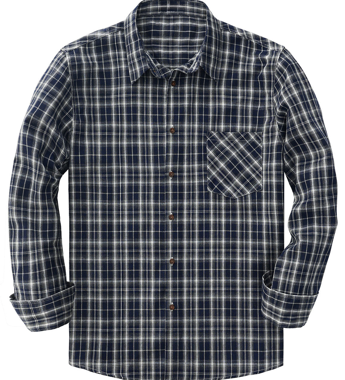Chemise à manches longues décontractée à carreaux rétro pour hommes