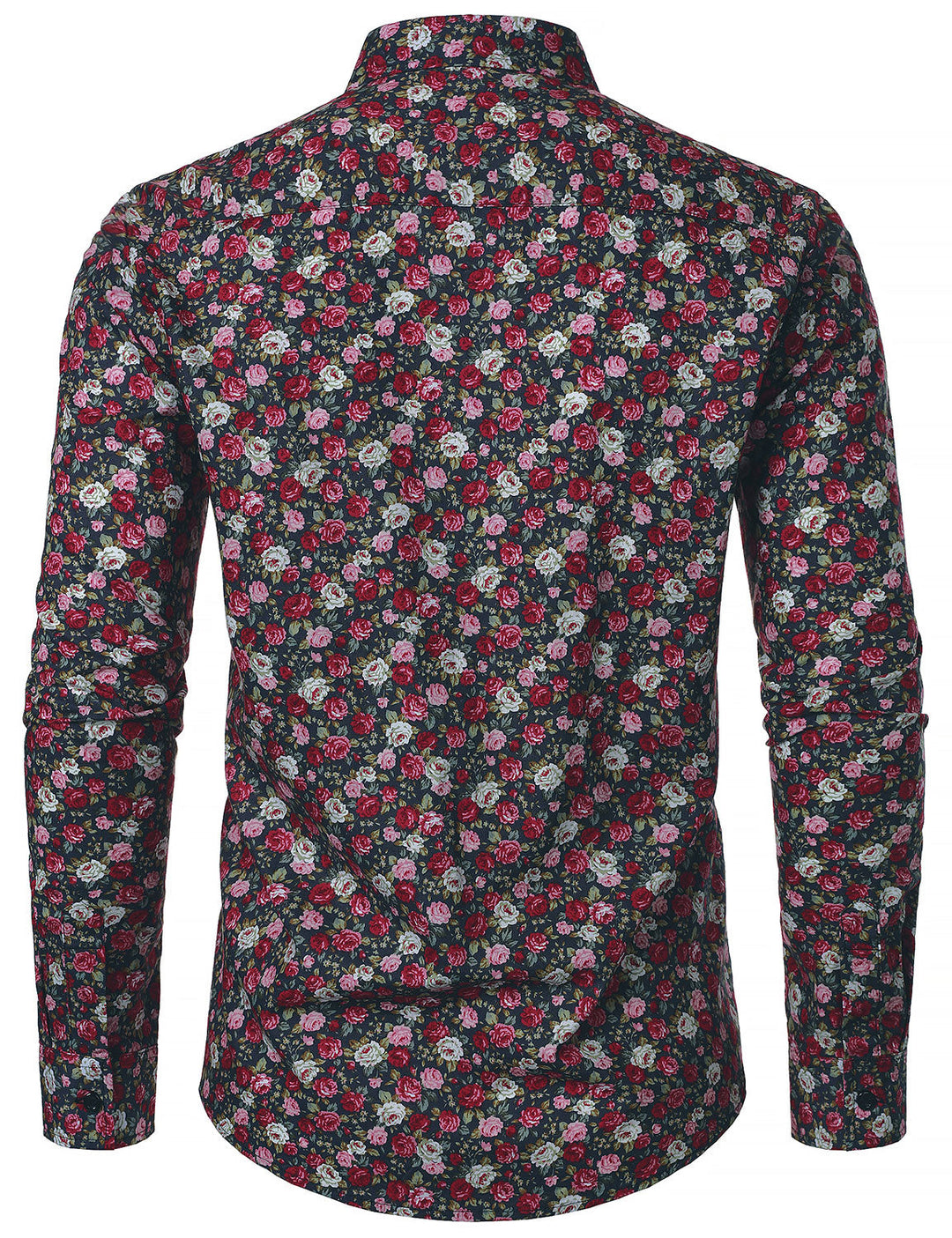 Chemise à manches longues en coton respirant à imprimé floral pour homme des années 70