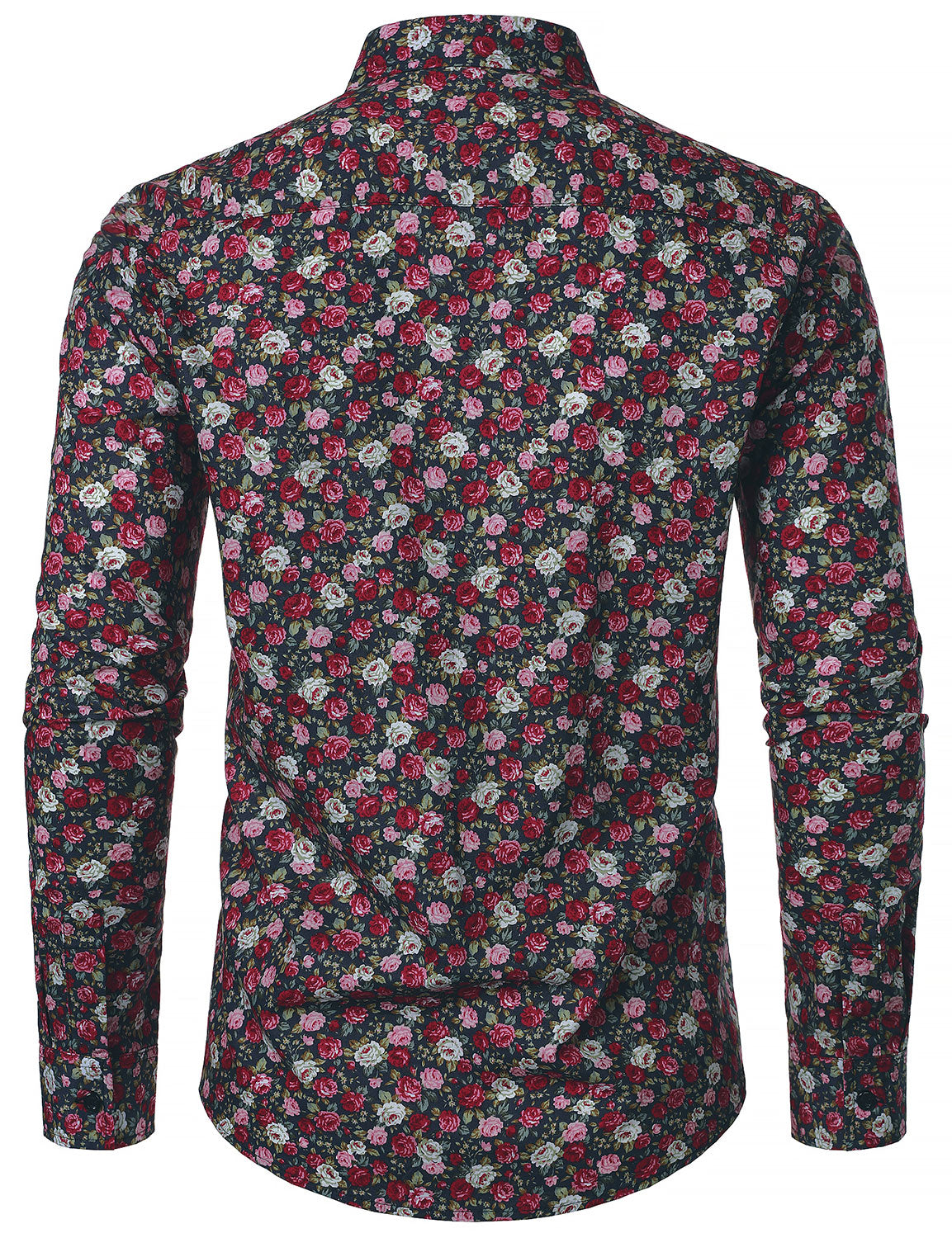 Chemise à manches longues en coton respirant à imprimé floral pour homme des années 70