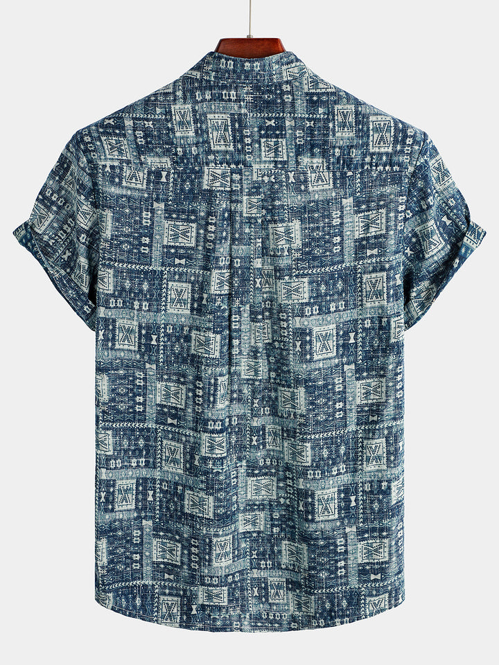 Chemise hawaïenne imprimée à manches courtes pour hommes