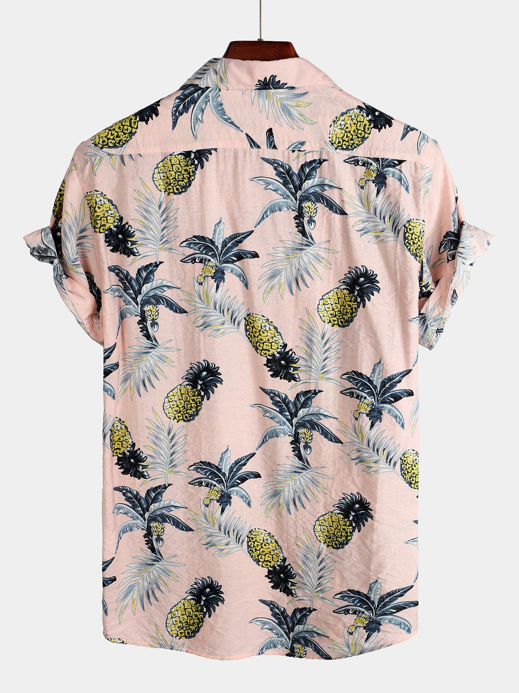 chemise d'homme en pur coton à imprimé style de vacances hawaïennes