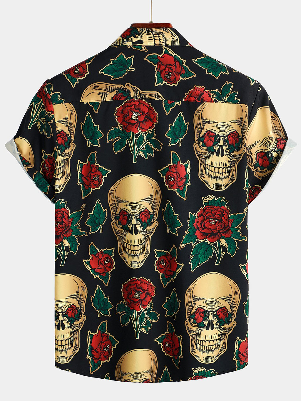 Chemise à Manches Courtes Amusante avec Crâne Rose pour Homme