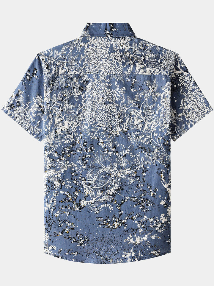 Chemise Homme Florale Artistique Manches Courtes