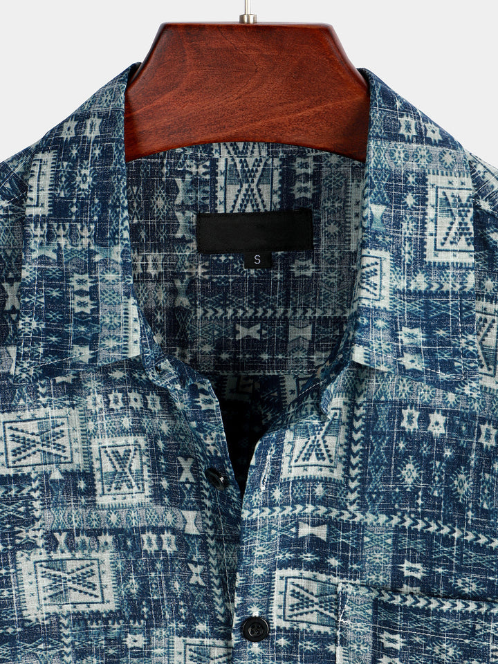 Chemise hawaïenne imprimée à manches courtes pour hommes